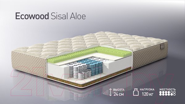 Матрас Natura Vera Ecowood Sisal Aloe 90x200