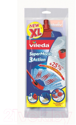 Моп для швабры Vileda Super Mocio 3Action Velour (синий)