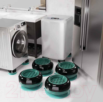 Комплект антивибрационных подставок Toco Для стиральных и посудомоечных машин, холодильников (4шт, зеленый)