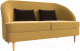 Тахта Лига Диванов Атико 304 / 109904 (микровельвет желтый/подушки коричневый) - 