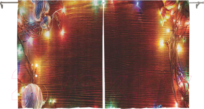 Изображение товара Комплект штор JoyArty Новогодние гирлянды / p_19389 (145x180)