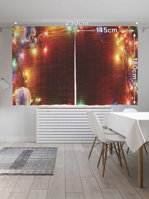 Изображение товара Комплект штор JoyArty Новогодние гирлянды / p_19389 (145x180)