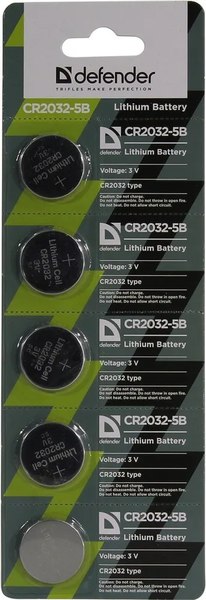 Комплект батареек Defender CR2032-5B / 56201 (5шт)
