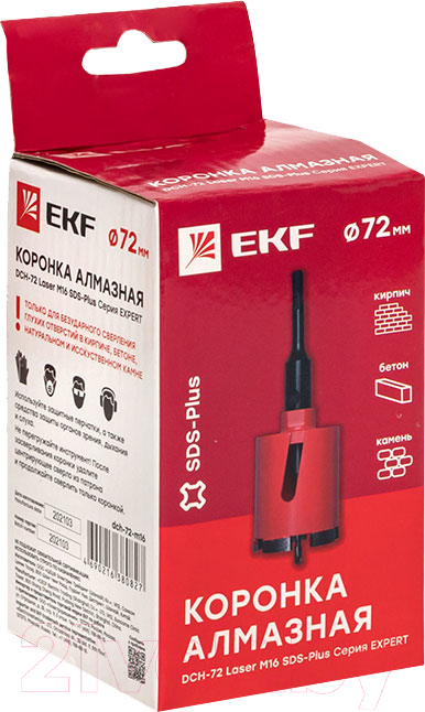 Коронка EKF Expert dch-72-m16