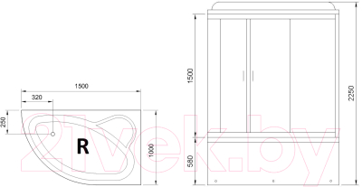 Душевая кабина Royal Bath 1500x1000x2250 R / RB150ALP-T-CH-R