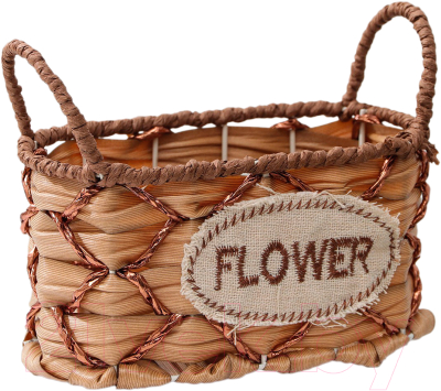 Изображение товара Кашпо Доляна Плетеное Овал / 7086168 (светло-коричневый)