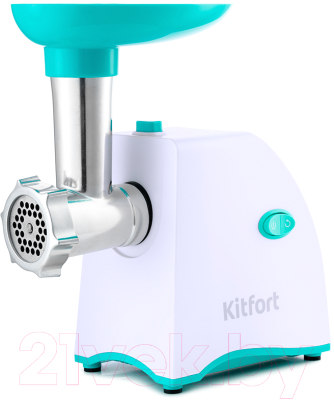 Мясорубка электрическая Kitfort KT-2111-3 (белый/бирюзовый)