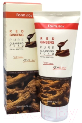 Пенка для умывания FarmStay Red Ginseng Pure Cleansing Foam (180мл)