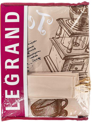 Изображение товара Комплект штор LEGRAND Бона 140x160 / 58 092 358 с подхватами (2шт, бежевый)