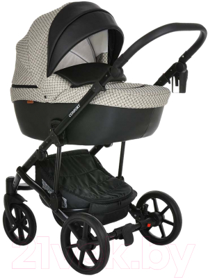 Детская универсальная коляска Pituso Confort Gucci 2 в 1 (бежевый/черный)