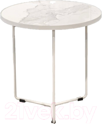 Изображение товара Журнальный столик Slayn Баден (белый/белый мрамор)