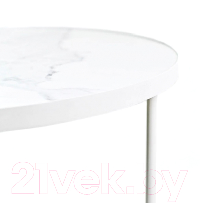 Изображение товара Журнальный столик Slayn Баден (белый/белый мрамор)