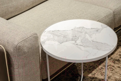 Изображение товара Журнальный столик Slayn Баден (белый/белый мрамор)