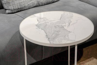 Изображение товара Журнальный столик Slayn Баден (белый/белый мрамор)