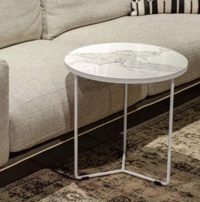 Изображение товара Журнальный столик Slayn Баден (белый/белый мрамор)