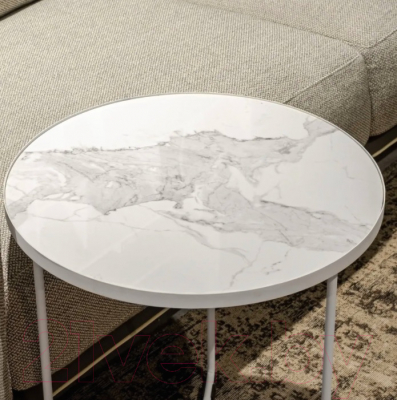 Изображение товара Журнальный столик Slayn Баден (белый/белый мрамор)