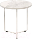 Миниатюра изображения товара Журнальный столик Slayn Баден (белый/белый мрамор)