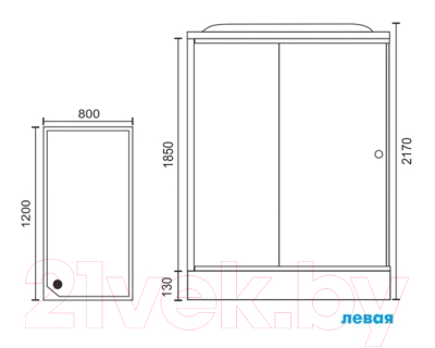 Душевая кабина Royal Bath 1200x800x2170 L / RB8120HP6-WC-L