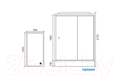 Душевая кабина Royal Bath 1200x800x2170 R / RB8120HP6-WC-R