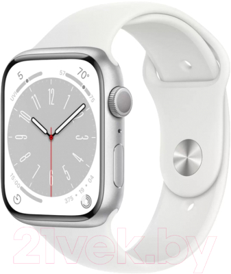 Умные часы Apple Watch Series 8 GPS 45mm / MP6Q3 (серебристый, ремешок M/L)