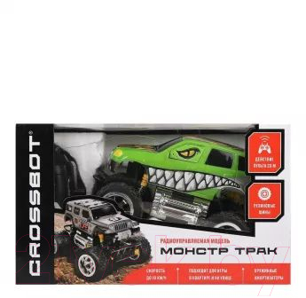 Радиоуправляемая игрушка Crossbot Джип Монстр трак Динозавр / 870609 (зеленый)