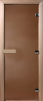 Стеклянная дверь для бани/сауны Doorwood Теплая ночь 170x70 (коробка листва) - 