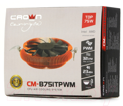 Кулер для процессора Crown CM-B751TPWM