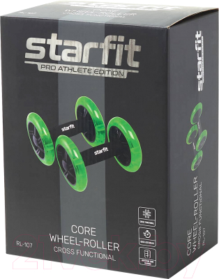 Ролик для пресса Starfit RL-107 (черный/ярко-зеленый)