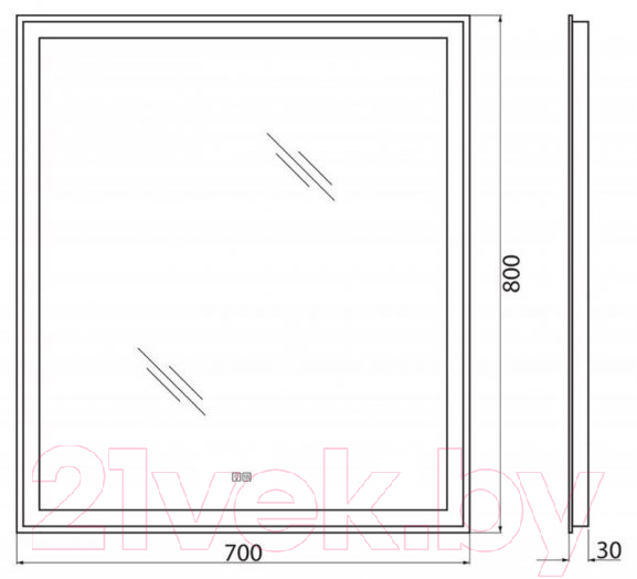 Зеркало BelBagno SPC-GRT-700-800-LED-TCH-WARM