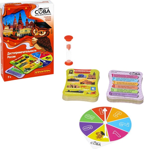 Настольная игра Bondibon Умная сова. Достопримечательности России / ВВ5196