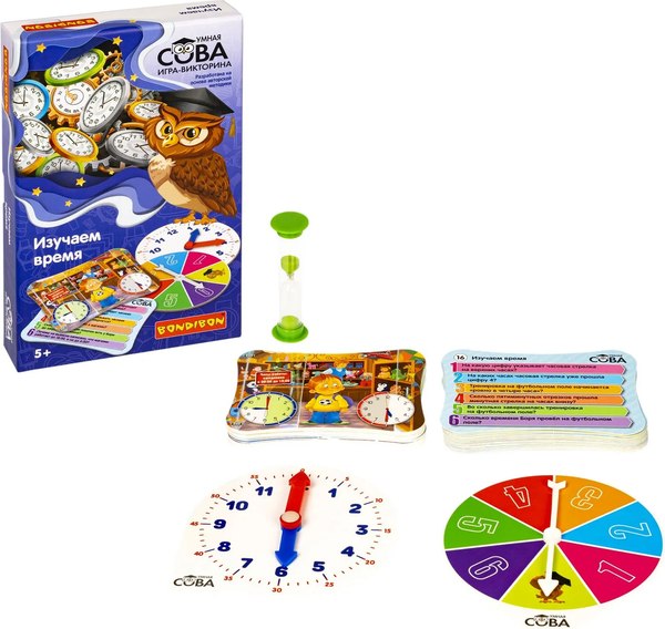Настольная игра Bondibon Умная сова. Изучаем время / ВВ5199