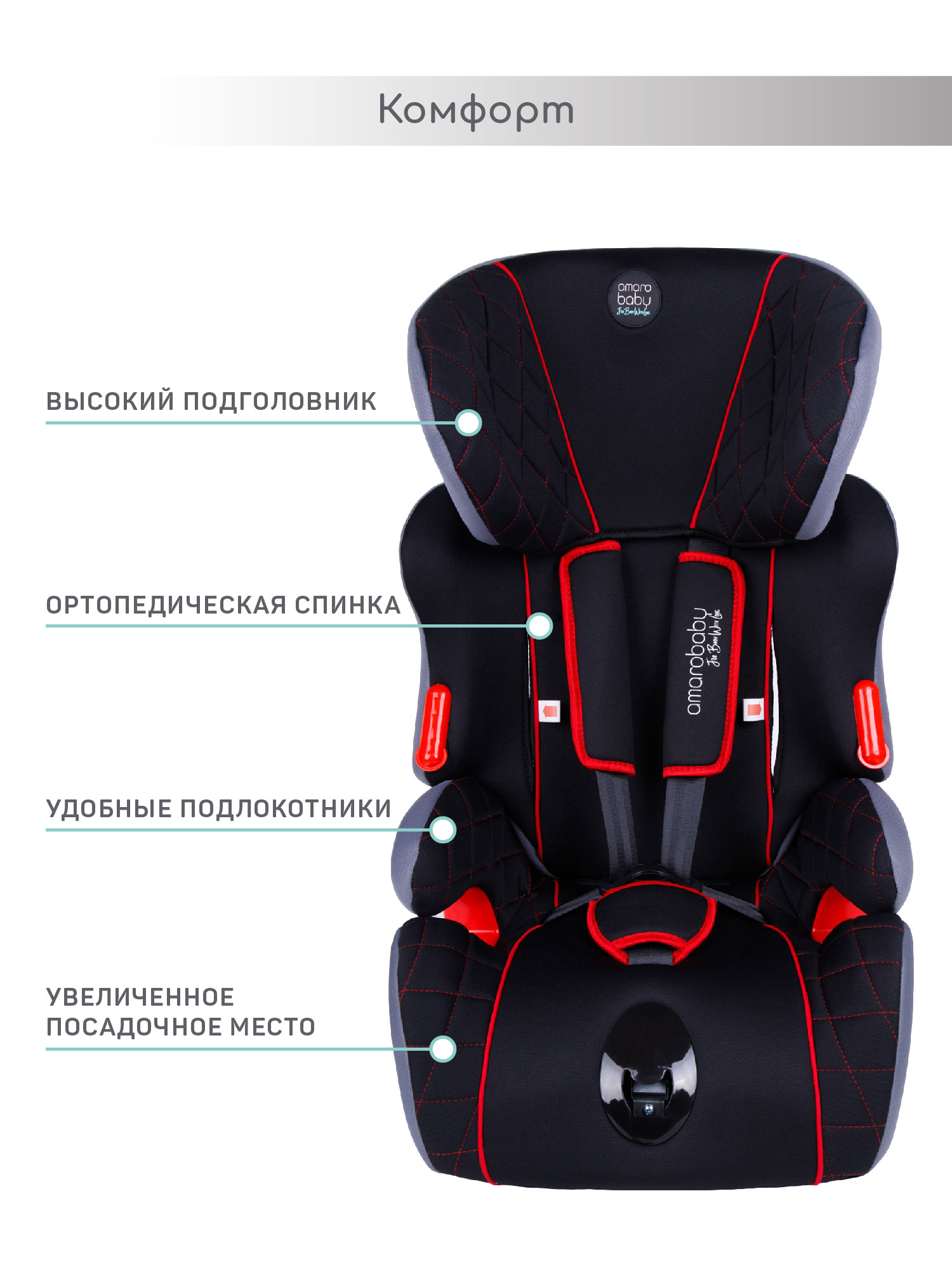 Автокресло Amarobaby Big Trip / AB212006BTChK/09 (черный/красный)