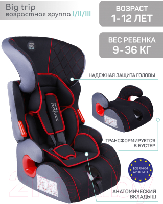 Автокресло Amarobaby Big Trip / AB212006BTChK/09 (черный/красный)