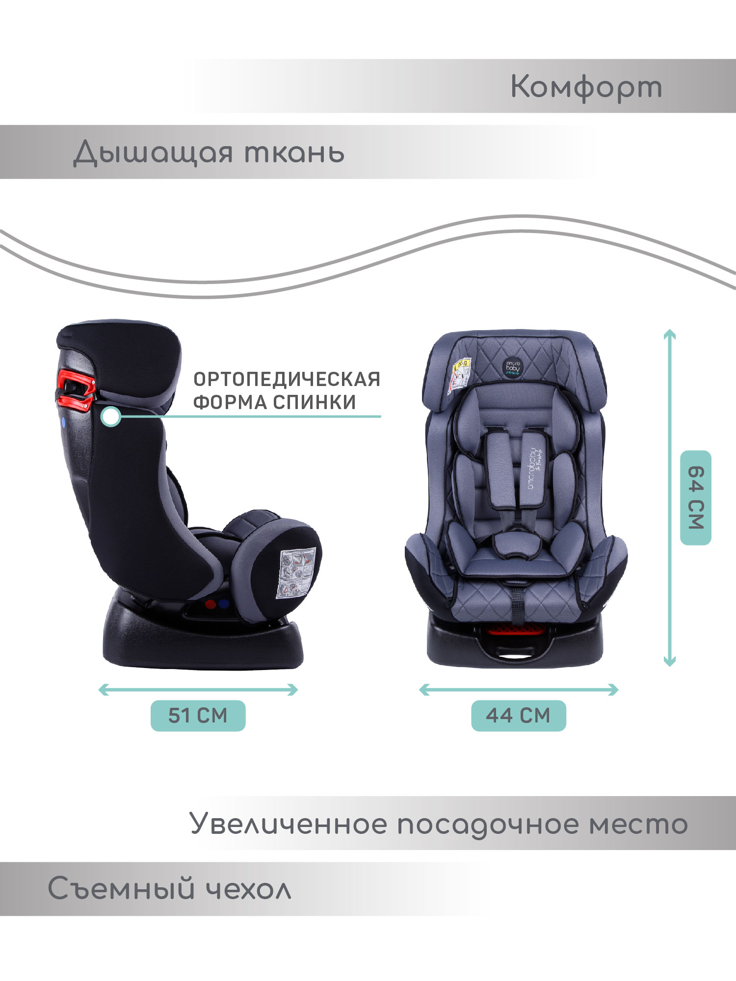 Автокресло Amarobaby Professional / AB212005PSCh/11 (серый/черный)