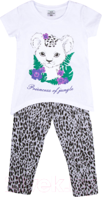 Комплект детской одежды Amarobaby Leopard / AB-OD21-KIDS-Leo11/11-122 (серый, р.122)