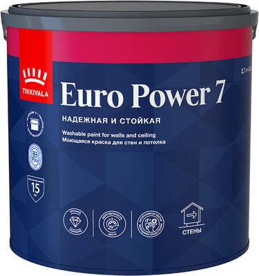 Краска Tikkivala Euro Power 7 A (2.7л, матовый) - 