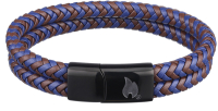 Браслет Zippo Braided Leather Bracelet / 2007162 (черный/коричневый/синий) - 