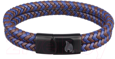 Браслет Zippo Braided Leather Bracelet / 2007162 (черный/коричневый/синий)