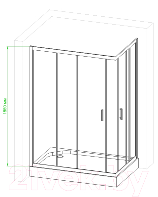 Душевой уголок Royal Bath 75x120x185 / RB1275HPD-C