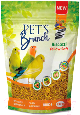 Корм для птиц Pet's Brunch Biscotti Yellow Soft Функциональный десерт (230г)