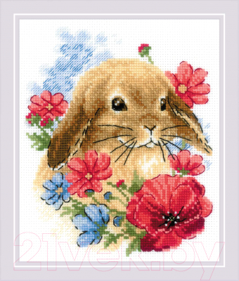Набор для вышивания Риолис Кролик в цветах / 1986