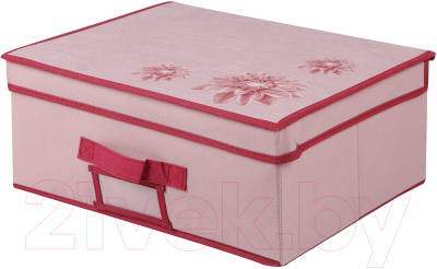 Коробка для хранения Handy Home Хризантема 400x300x160 / UC-80 (розовый/бордовый)