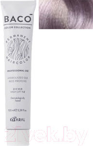 Крем-краска для волос Kaaral Baco Hydrolyzed Silk 9.22 (60мл, очень светлый блондин интенсивно-фиолетовый)