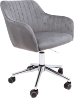 Кресло офисное AksHome Sark (серый велюр/хром) - 