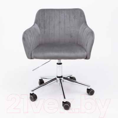 Кресло офисное AksHome Sark (серый велюр/хром)
