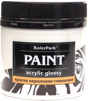 Акриловая краска KolerPark Акриловая глянцевая (150мл, белый)