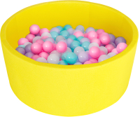 Сухой бассейн Kampfer Pretty Bubble (желтый, 100 шариков ассорти с розовым) - 