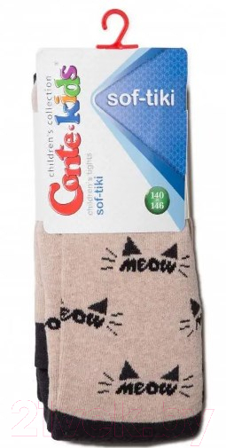 Колготки детские Conte Kids Sof-Tiki 532 (р.140-146, бежевый/черный) — фото 2