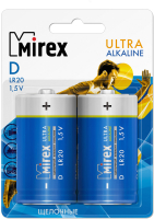 Комплект батареек Mirex LR20 D 1.5V / 23702-LR20-S2 (2шт) - 