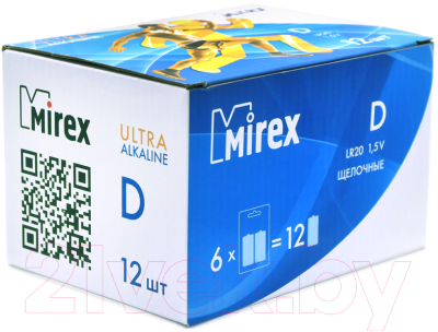 Комплект батареек Mirex LR20 D 1.5V / 23702-LR20-S2 (2шт)